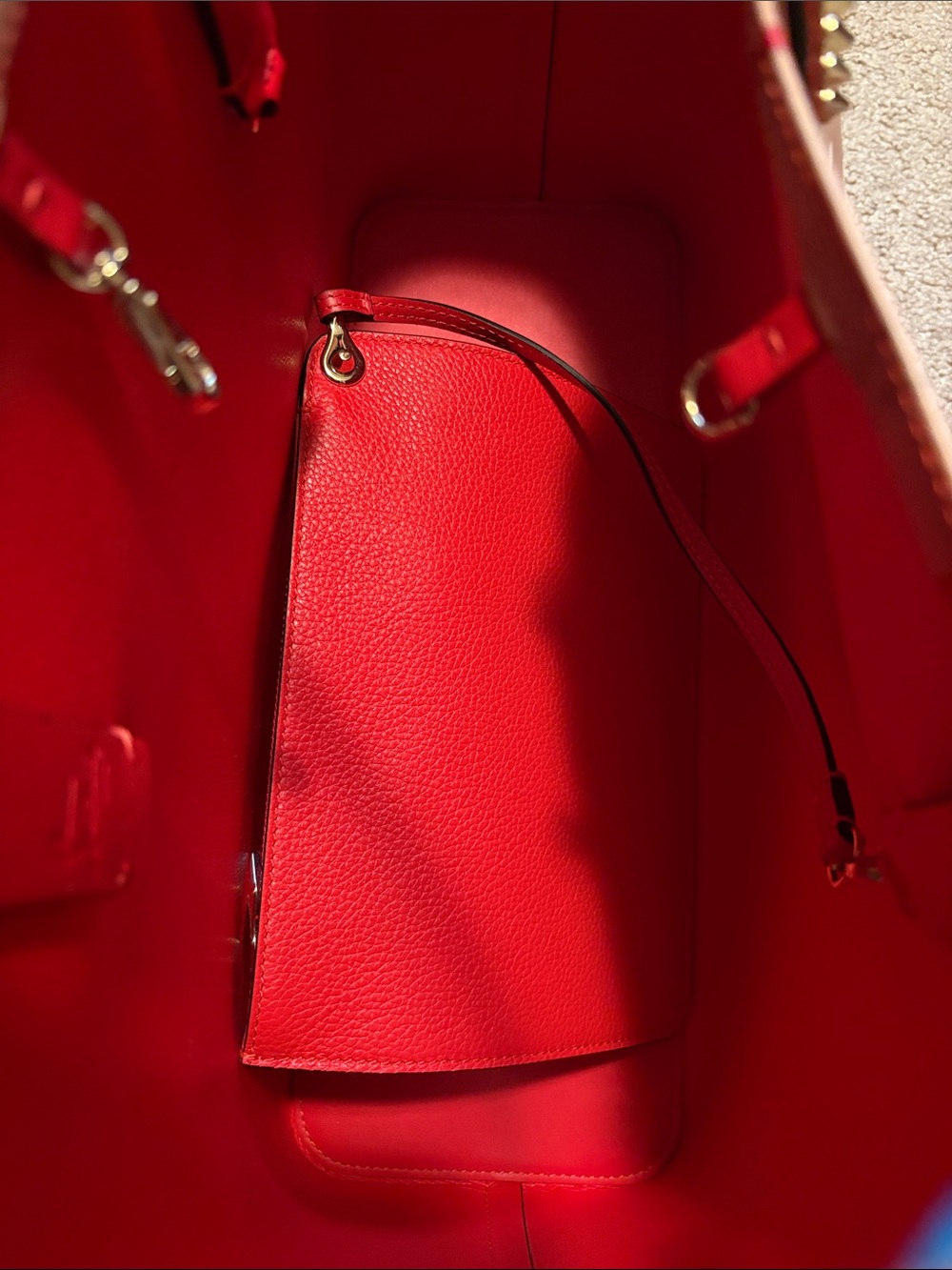 Christian Louboutin Pink and Red Signature Stud-Handle Tote - Picture 3 of 3